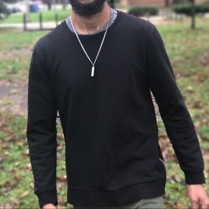 Black Zipper Crewneck